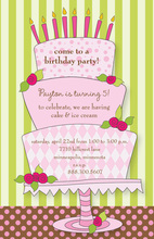 Pink Polka Dot Cake Invitations