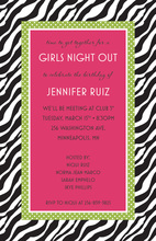 Banded Sexy Hot Pink Zebra Invitations