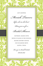 Green Damask Bridal Invitation