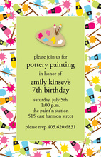 Art Easel Multicolored Paint Border Invitation