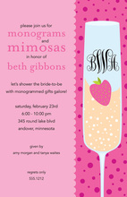 Champagne Toast Pink Roses Invitation
