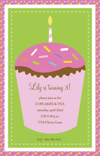 Oversized Pink One Birthday Invitations