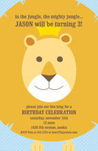Playful Lion Face Birthday Invitations