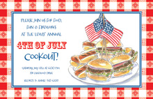 Hamburger Patriotic Cookout Invitations