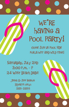 Orange Pool Party Beach Ball Chalkboard Invitations