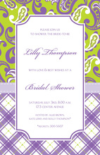 Purple Gold Leafy Exquisite Flourish Wedding Invites