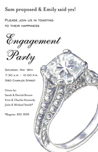 Unique Ring Green Wedding Engagement Invitations