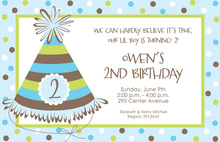 Classic Party Hat Blue Invitation