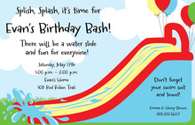Snorkel Boy Pool Birthday Party Invitations