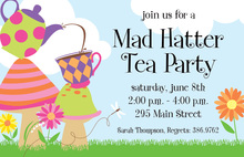 Colorful Fun Tea Party Invitations