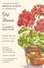 Red Geraniums Shower Invitations