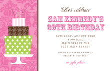 Pink Layer Cake Birthday Invitations