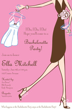 Hot Pink Bachlorette Brunette Invitation