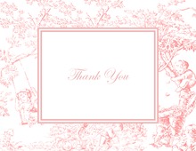 Toile Pink Thank You Cards