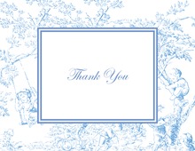 Toile Blue Thank You Cards