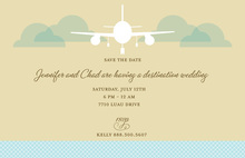 Aqua Airplane Travel Cards Invitation