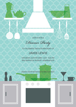 Elegant Turquoise Kitchen Scene Fabulous Invitations