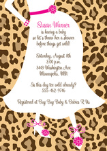 Leopard Print Baby Carriage Invitations