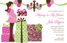 Classic Rattle Baby Girl Shower Invitations