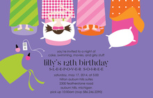 Monogram Sleepover Party Birthday Invitations