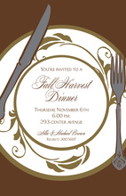 Brown Decorative Plate Rehearsal Dinner Invitations