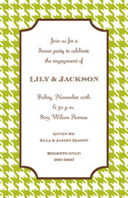 Traditional Houndstooth In Lime Invitations