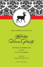Ritzy Reindeer Classy Gold Invitations