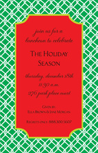 Festive Holiday Trellis Red Green Invitation
