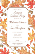 Classy Autumn Leaves Border Invitation