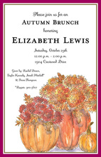 Fall Theme Linen Swirls Invitation