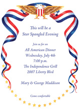 Traditional Stars Stripes Border Invitations