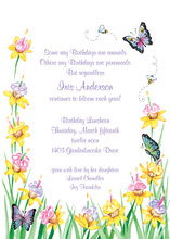 Cupcake Flower And Butterflies Invitation