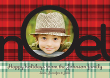 Traditional Noel Plaid Photo Cards