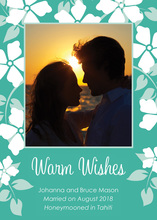 Romantic Tropical Teal Floral Photo Cards