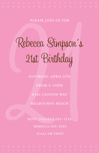 21st Pink Milestone Birthday Invitations