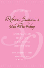 30th Pink Milestone Birthday Invitations