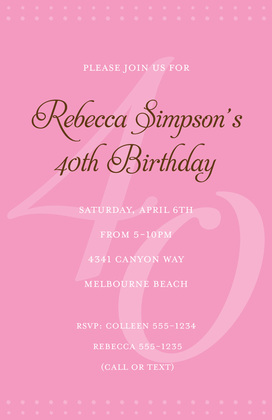 40th Black Milestone Birthday Invitations