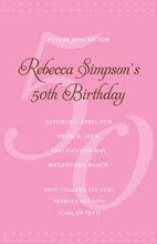 50th Pink Milestone Birthday Invitations