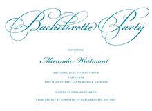 Bachelorette Party Script Trendy Teal Invitations