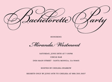 Bachelorette Party Stylish Script Pink Invitations