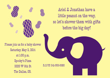 Yellow Elephants Baby Shower Polka Dots Invitation