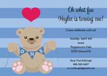 First Birthday Boy Teddy Bear Invitation