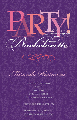 Bachelorette Party Modern Black Invitations
