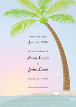 White Silhouette Palms Invitation