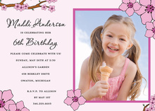 Preppy Pink Dainty Flower Photo Cards
