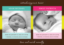 Celebrating Twins Baby Photo Cards