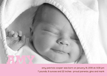 Simple Name Baby Girl Photo Cards