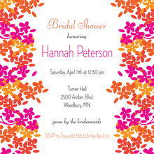 Blue Flowers Black Speckled Invitations