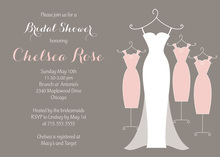 Spring Fling Wedding Gown Bridal Shower Invitations