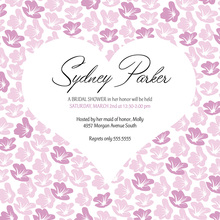 Heart In Bloom Pink Square Wedding Invitations